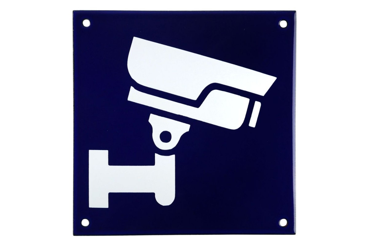 Emaljskylt CCTV Large blå - vit 15 x 15 cm modell 34 Emaljskylt CCTV Large blå - vit 15 x 15 cm modell 34