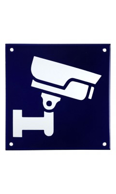 Emaljskylt CCTV Large blå - vit 15 x 15 cm modell 34 Emaljskylt CCTV Large blå - vit 15 x 15 cm modell 34