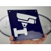 Emaljskylt CCTV Large blå - vit 15 x 15 cm modell 34