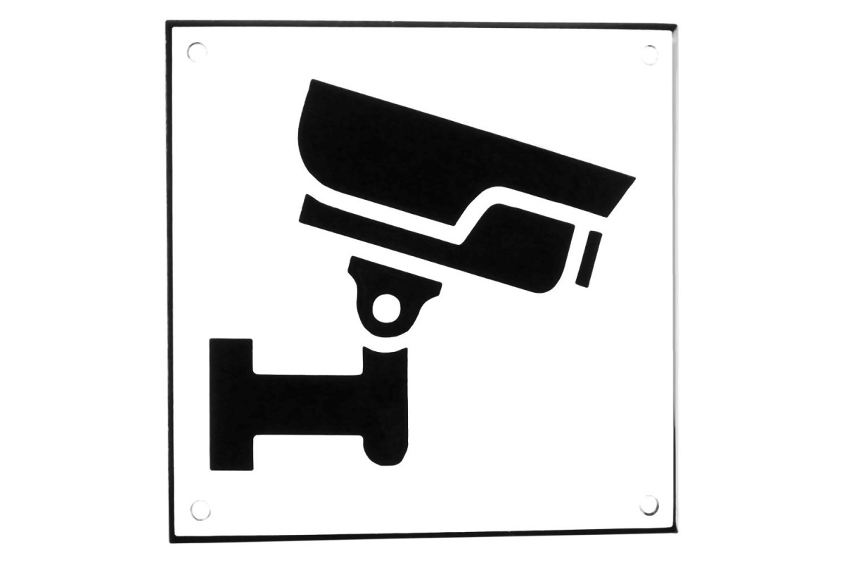 Emaljskylt CCTV Large vit - svart 15 x 15 cm modell 35 Emaljskylt CCTV Large vit - svart 15 x 15 cm modell 35