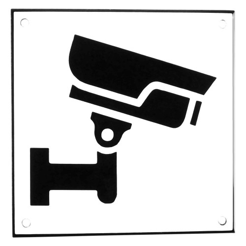 Emaljskylt CCTV Large vit - svart 15 x 15 cm modell 35 Emaljskylt CCTV Large vit - svart 15 x 15 cm modell 35