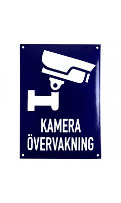 Emaljskylt KAMERA ÖVERVAKNING Large blå - vit 20 x 28 cm modell 34 Emaljskylt KAMERA ÖVERVAKNING Large blå - vit 20 x 28 cm modell 34