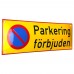 Emaljskylt Parkering förbjuden gul - svart 36 x 12 cm modell 31 Emaljskylt Parkering förbjuden gul - svart 36 x 12 cm modell 31