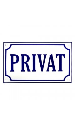 Emaljskylt PRIVAT vit - blå 20 x 12 cm modell 36 Emaljskylt PRIVAT vit - blå 20 x 12 cm modell 36