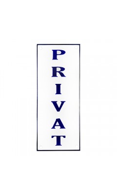 Emaljskylt PRIVAT vit - blå 8 x 20 cm modell 37 Emaljskylt PRIVAT vit - blå 8 x 20 cm modell 37