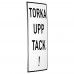 Emaljskylt TORKA UPP TACK! vit - svart 6 x 15 cm modell 20
