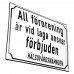 Emaljskylt All förorening är vid laga ansvar förbjuden. HÄLSOVÅRDSNÄMNDEN vit - svart 28 x 20 cm modell 39 Emaljskylt All förorening är vid laga ansvar förbjuden. HÄLSOVÅRDSNÄMNDEN vit - svart 28 x 20 cm modell 39