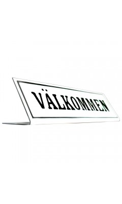 Emaljskylt VÄLKOMMEN vit - svart 20 x 6 cm modell 46 Emaljskylt VÄLKOMMEN vit - svart 20 x 6 cm modell 46