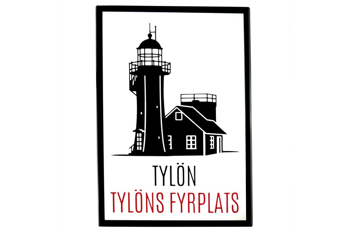 Emaljmotiv Tylöns fyrplats vit - svart x cm modell S1 Emaljmotiv Tylöns fyrplats vit - svart x cm modell S1