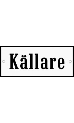 Emaljskylt Källare vit - svart 12 x 5 cm modell 4 Emaljskylt Källare vit - svart 12 x 5 cm modell 4