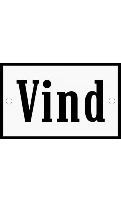 Emaljskylt Vind vit - svart 8 x 5 cm modell 4 Emaljskylt Vind vit - svart 8 x 5 cm modell 4