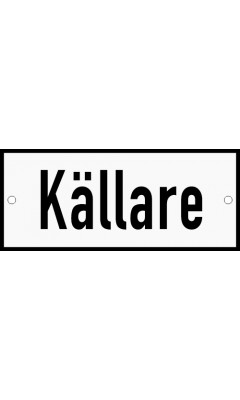 Emaljskylt Källare vit - svart 12 x 5 cm modell 2 Emaljskylt Källare vit - svart 12 x 5 cm modell 2