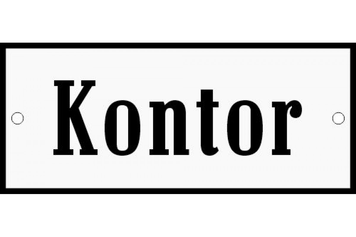 Emaljskylt Kontor vit - svart 12 x 5 cm modell 4 Emaljskylt Kontor vit - svart 12 x 5 cm modell 4