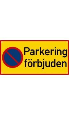 Emaljskylt Parkering förbjuden 36 x 18 cm Emaljskylt Parkering förbjuden 36 x 18 cm