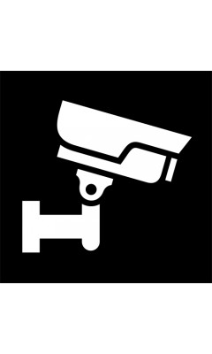 Emaljskylt CCTV 13x13 cm svart/vit utan hål Emaljskylt CCTV 13x13 cm svart/vit utan hål